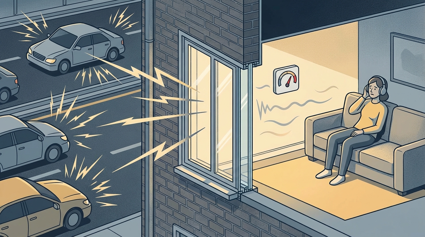 道路沿いは二重窓の防音効果ない？