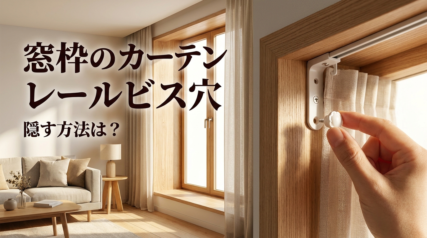 窓枠のカーテンレールビス穴を隠す方法は?