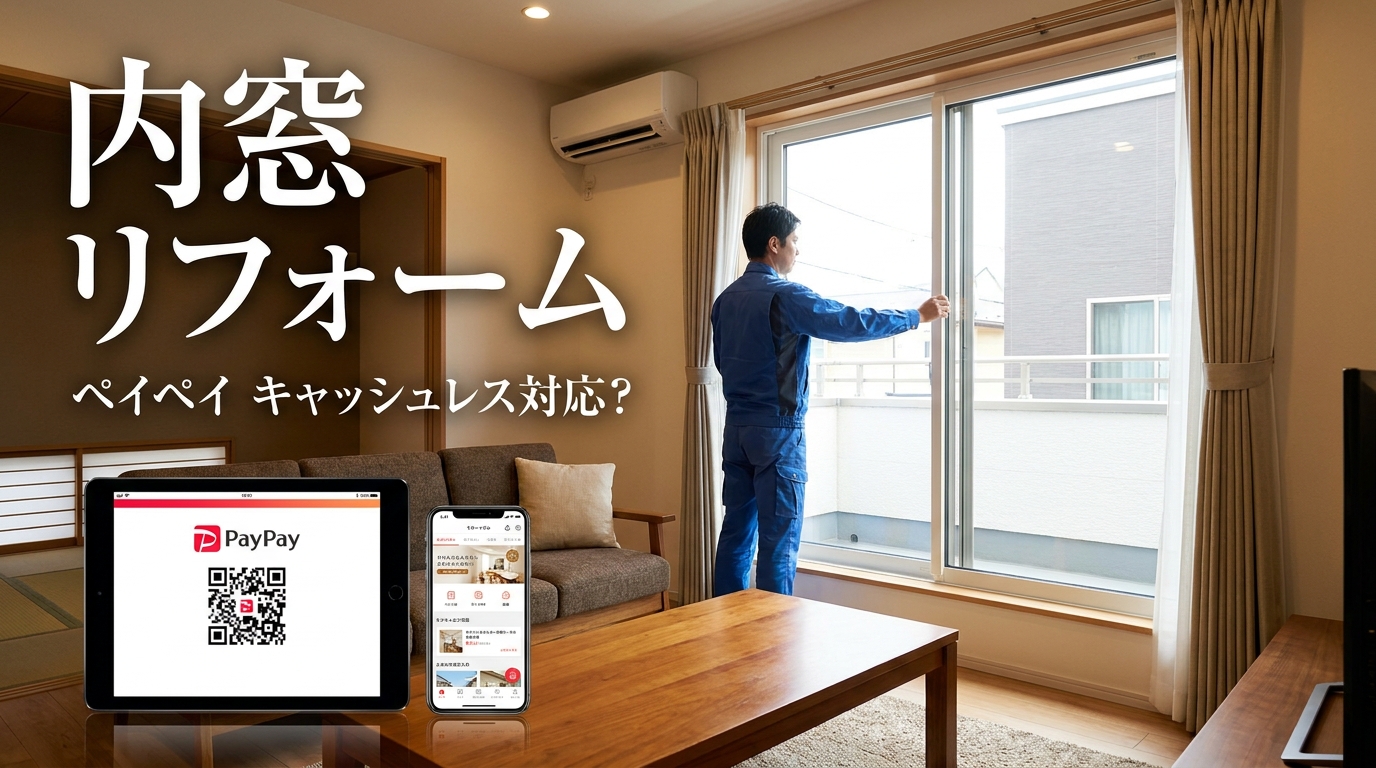 内窓 リフォーム ペイペイ キャッシュレス対応？