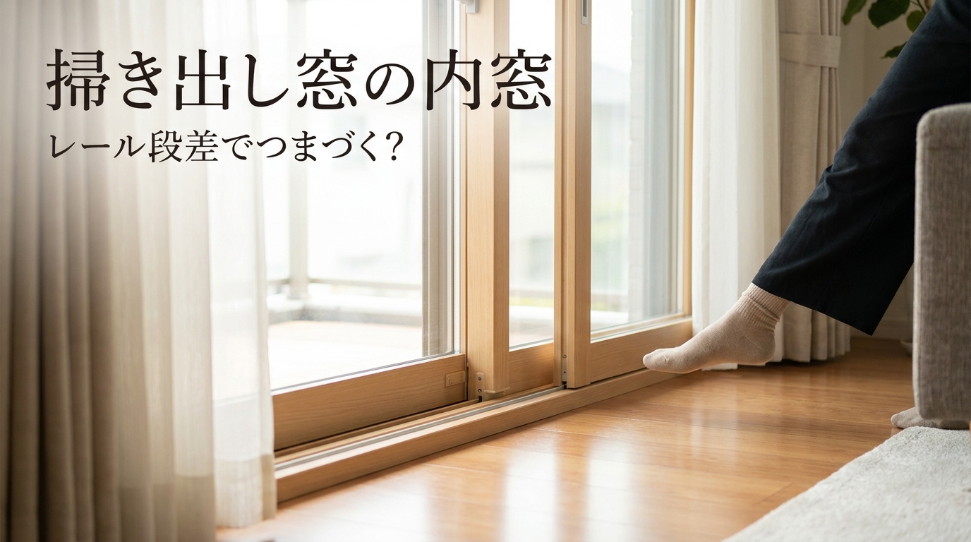 掃き出し窓の内窓はレール段差でつまづく？