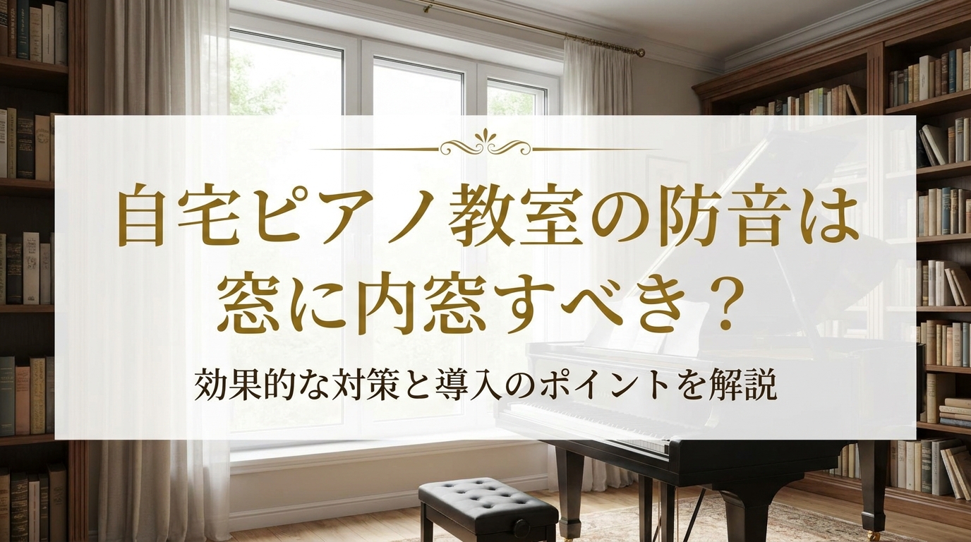自宅ピアノ教室の防音は窓に内窓すべき？