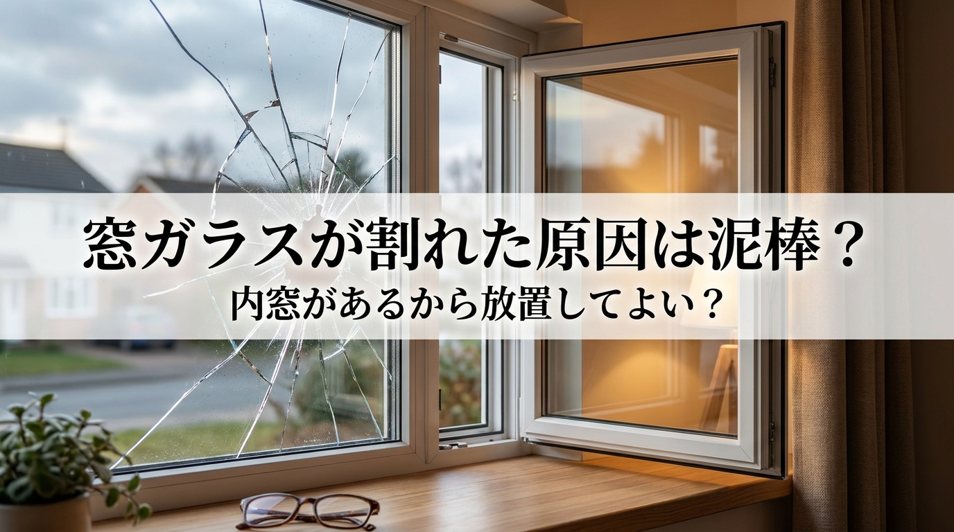 窓ガラスが割れた原因は泥棒？内窓があるから放置してよい？