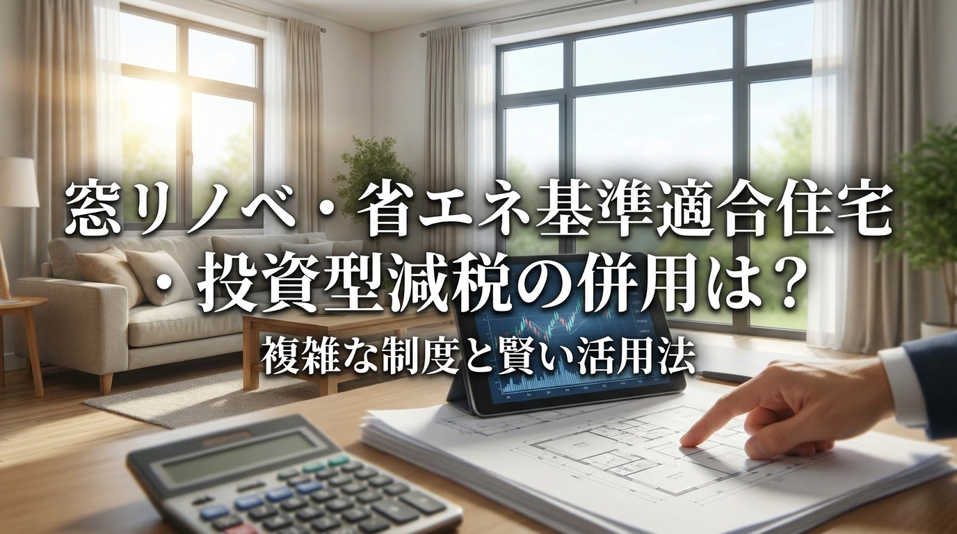 窓リノベ・省エネ基準適合住宅・投資型減税の併用は?