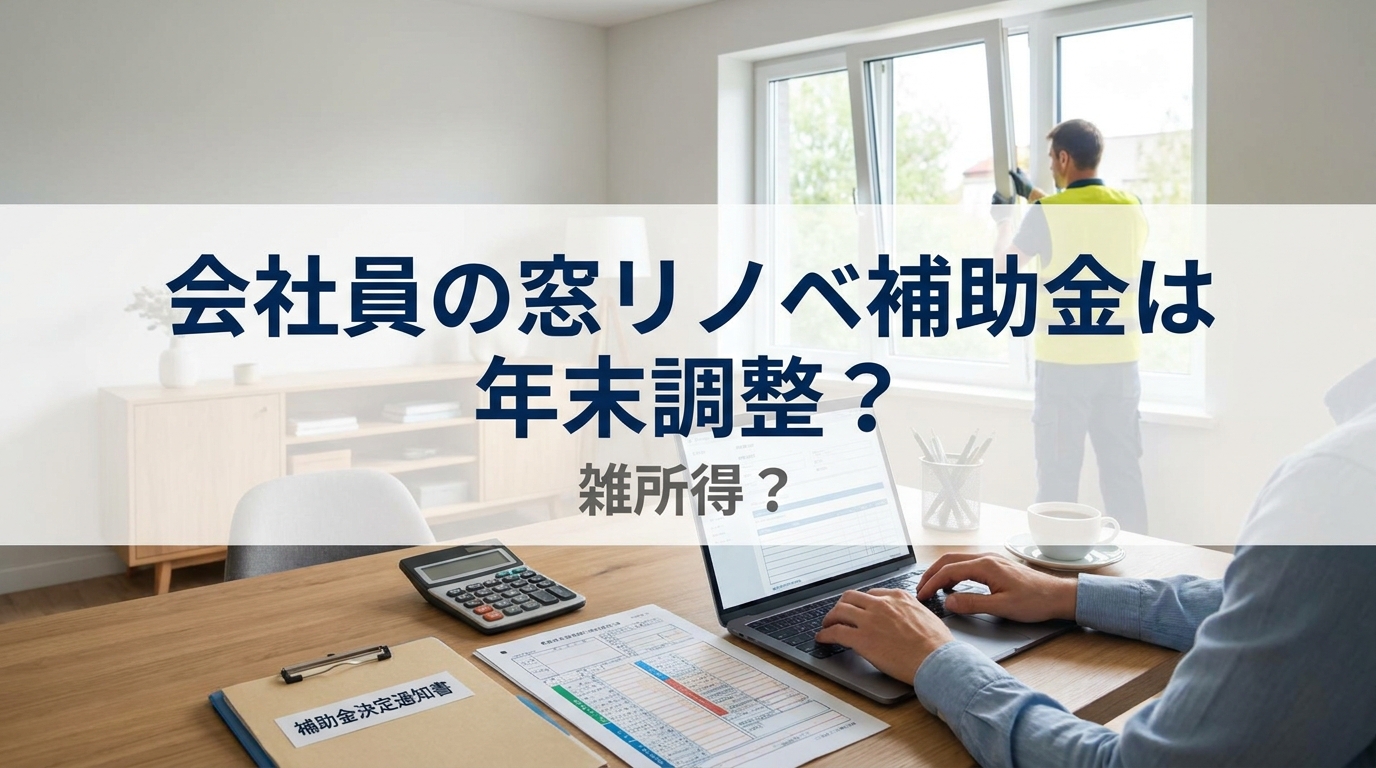 会社員の窓リノベ補助金は年末調整?雑所得?