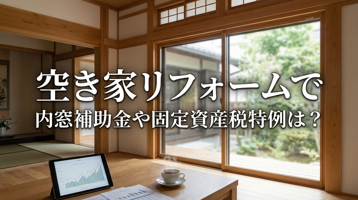 空き家リフォームで内窓補助金や固定資産税特例は?
