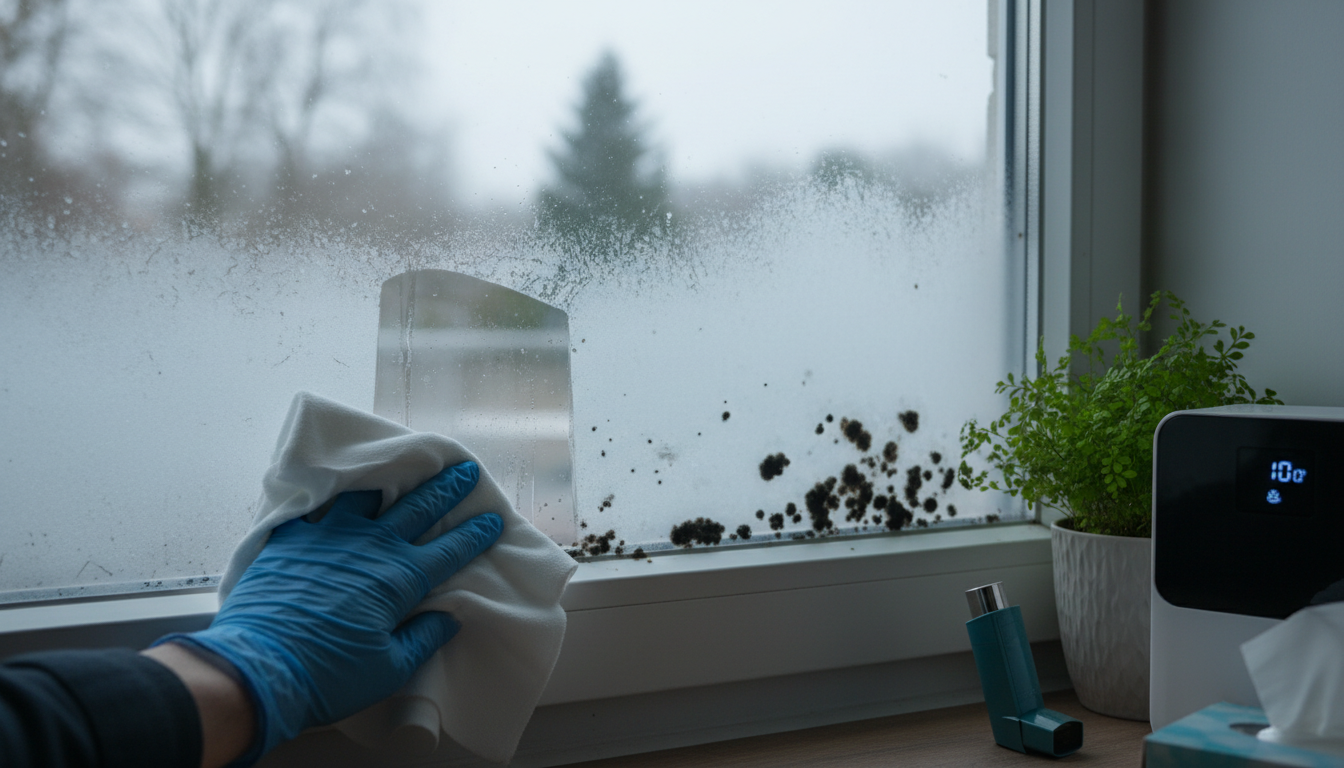 結露対策とカビ除去が喘息症状の改善に繋がります