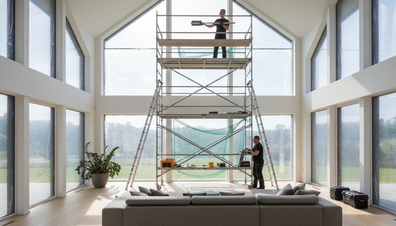 高所での窓工事に足場が欠かせない理由と費用が高額になる背景