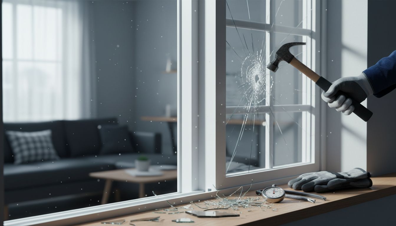 ガラスの種類や手口による破壊時間の違い