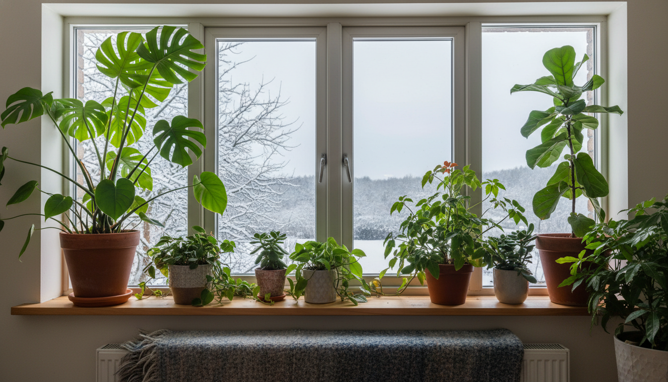 冬の観葉植物を守るには窓際の断熱と内窓の設置が効果的です