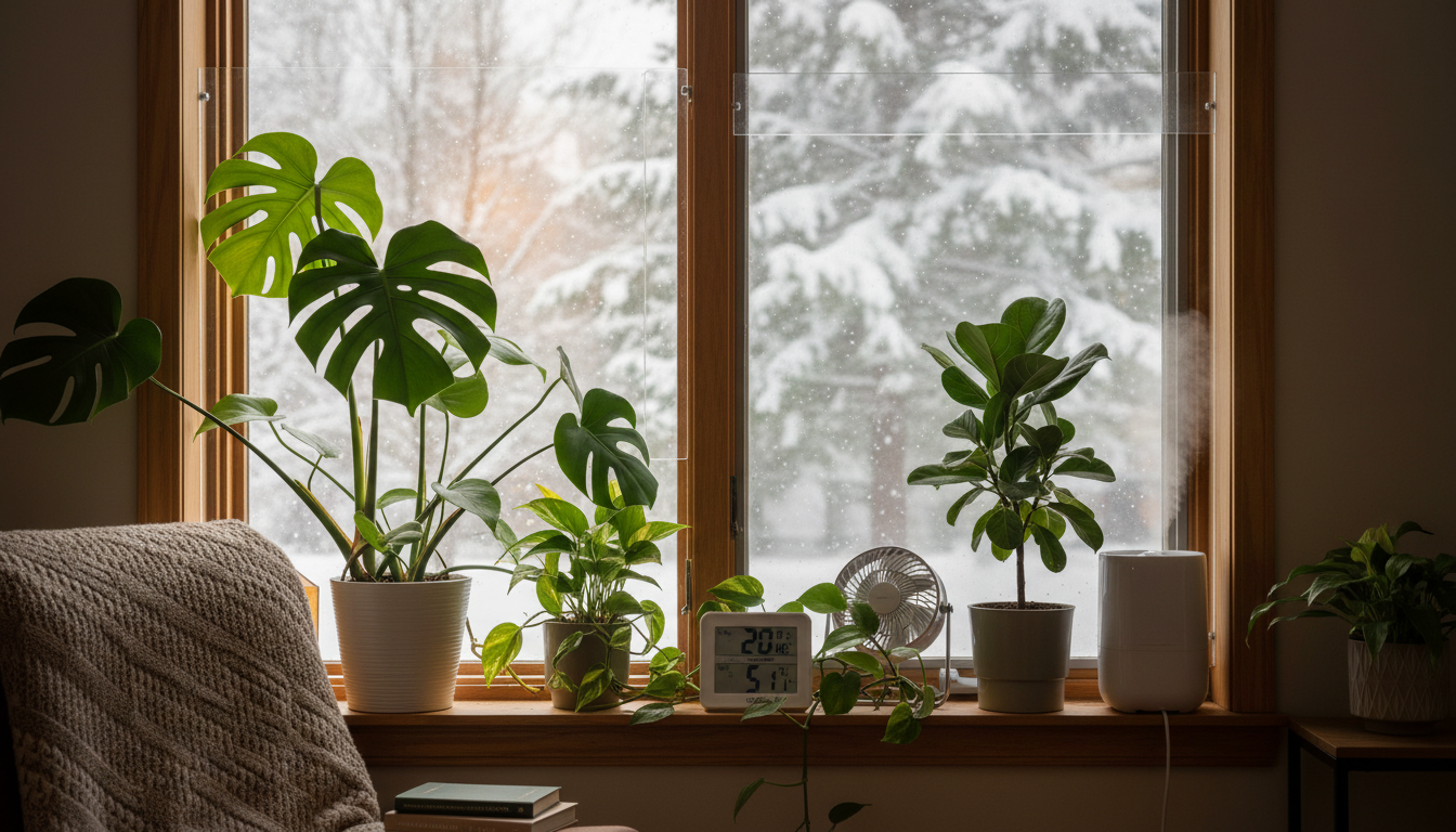 窓の冷え込みが観葉植物に与える影響と断熱のメカニズム