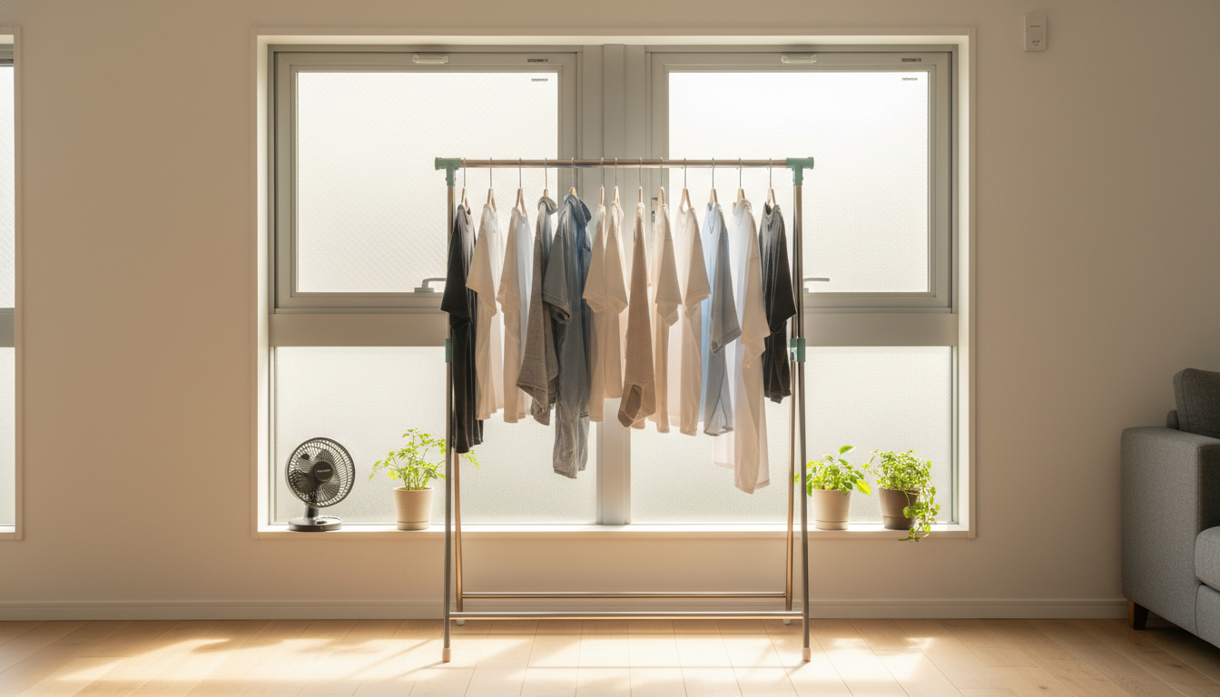 内窓を活用した窓際の室内干しは乾燥効率を劇的に高めます
